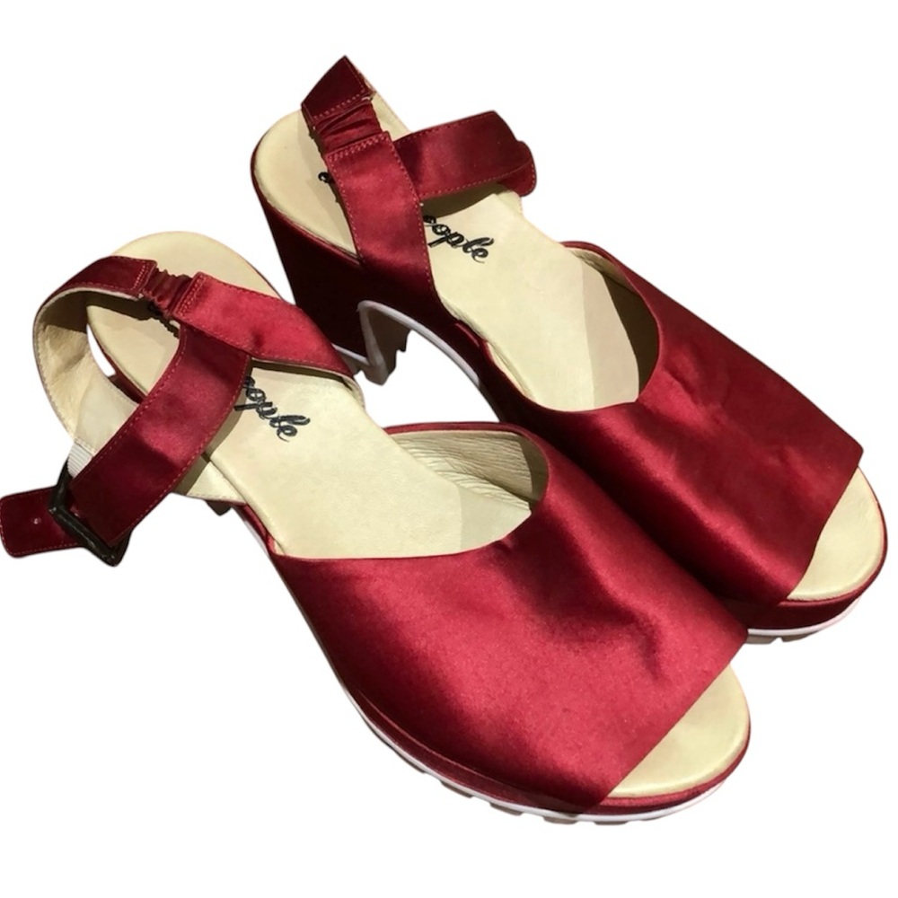 Free People Red Platform Heels